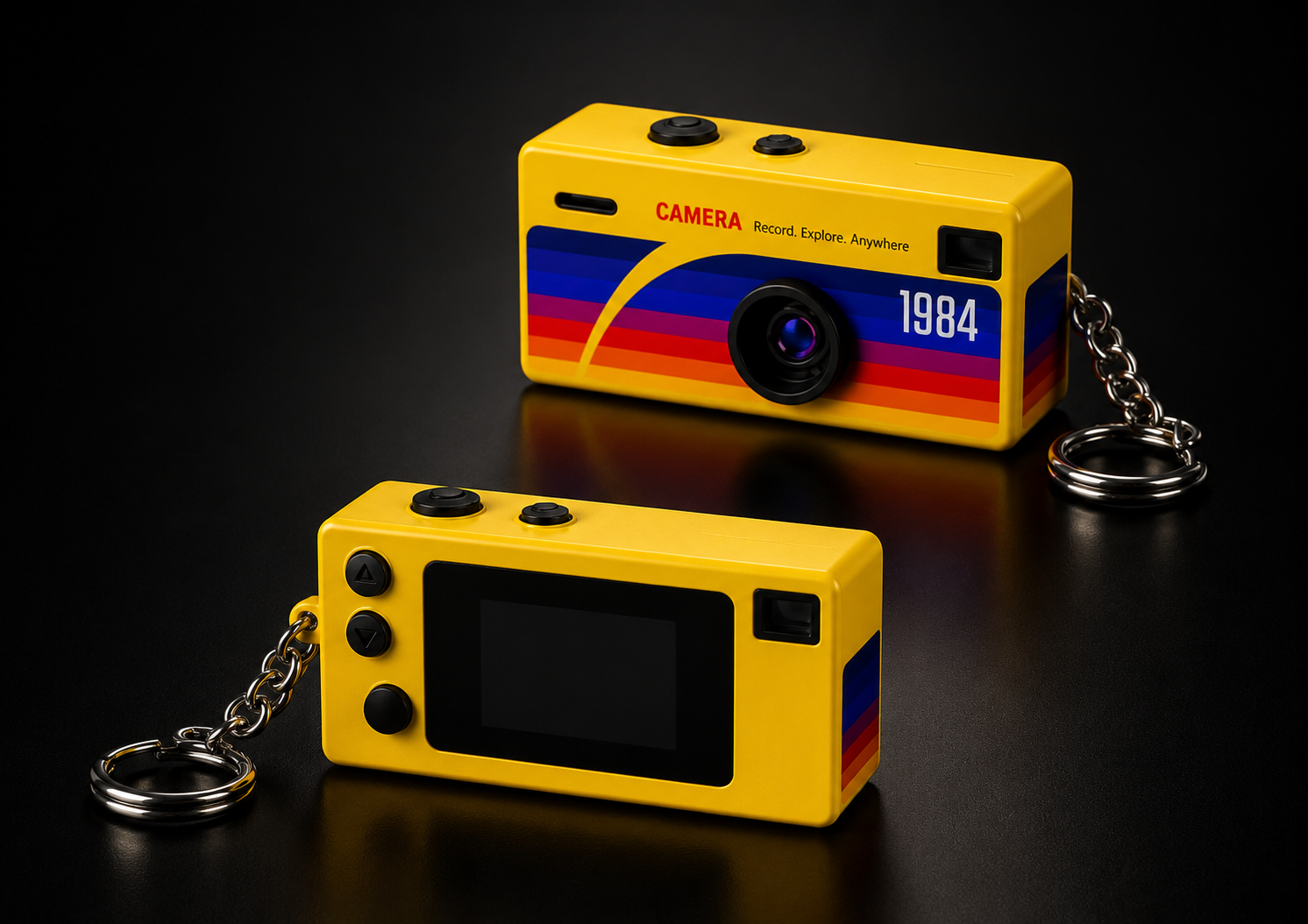 Mini Aparat Retro HD z Ekranem LCD – Kamera Brelok USB-C | Vintage Pocket Cam