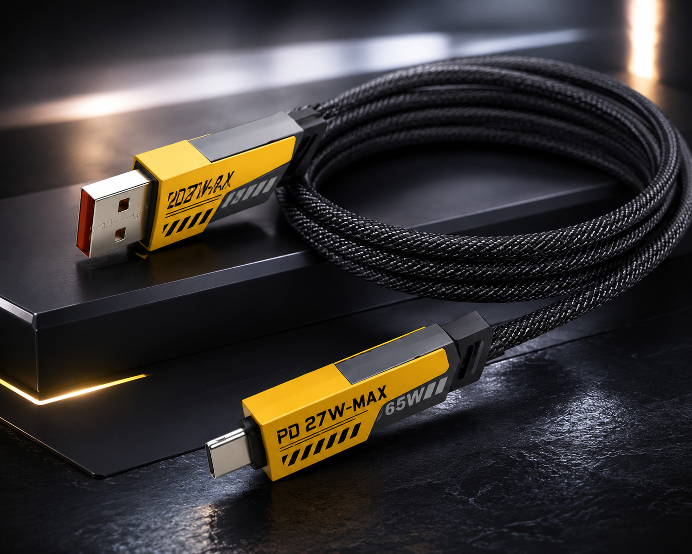 Kabel 4w1 USB-C / Lightning / microUSB – Szybkie Ładowanie 65W | 1 m