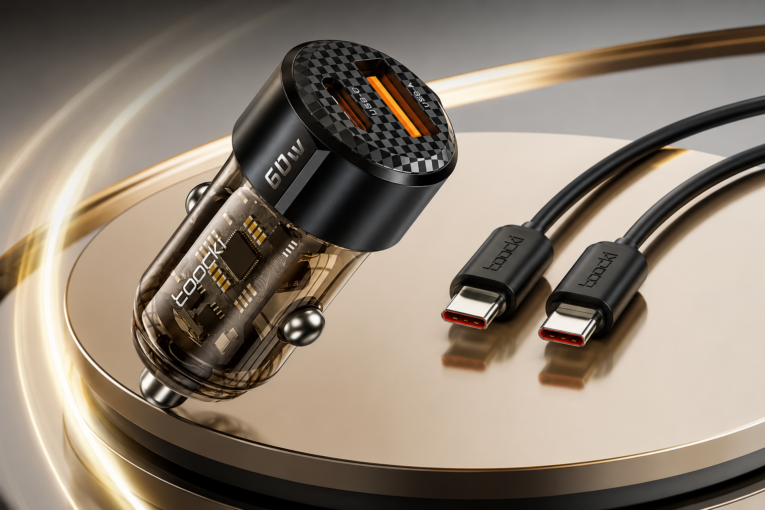 Ładowarka samochodowa TOOCKI 60W USB-C PD
