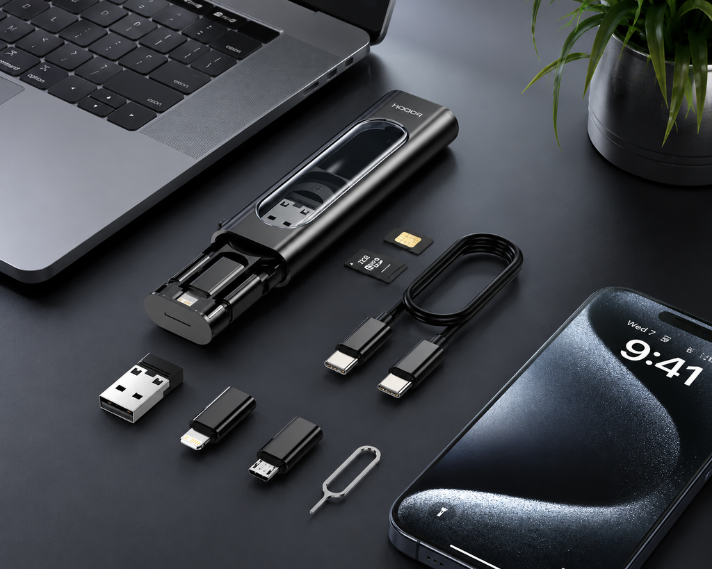 Podróżny zestaw kabli i adapterów USB-C