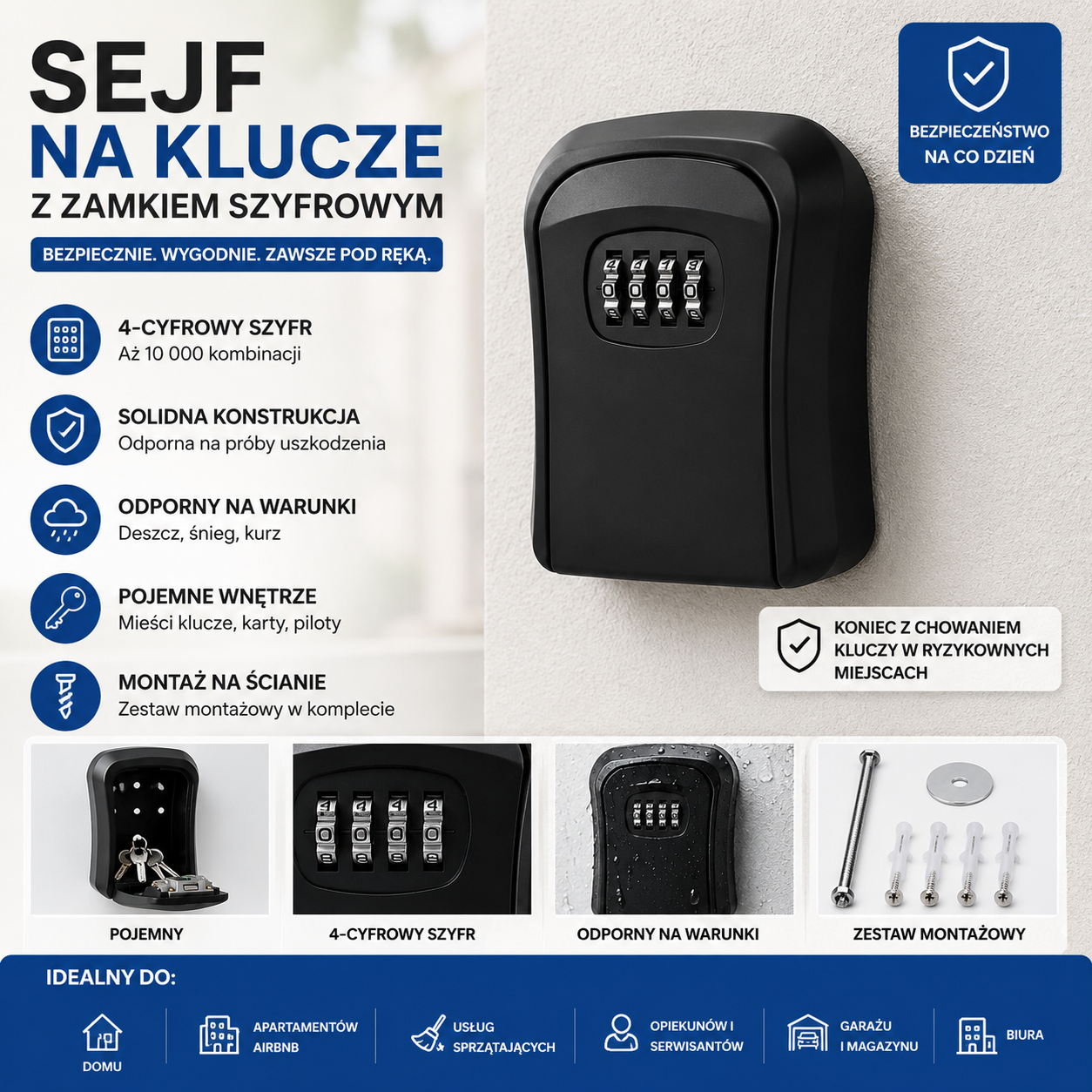 Sejf na klucze 4-cyfrowy