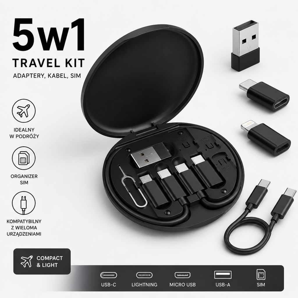 Zestaw adapterów Lightning Micro USB SIM