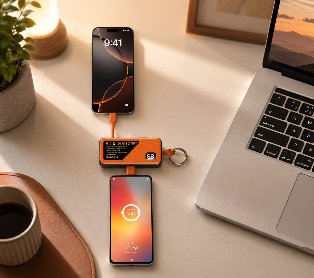 Mini Powerbank Brelok USB-C 5000 mAh z Wyświetlaczem LED
