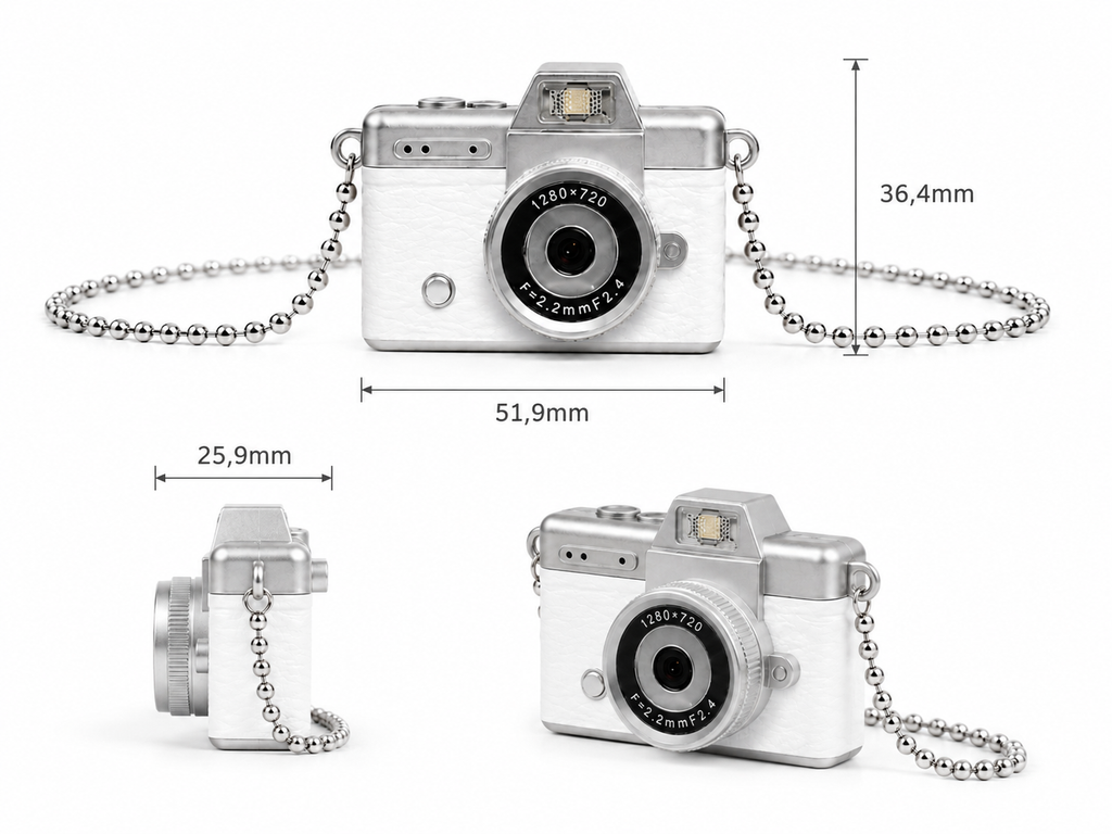 Mini Aparat Cyfrowy RETRO z Ekranem LCD — Vintage Camera Brelok PREZENT